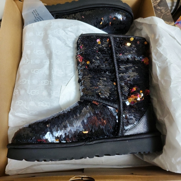 SALE! UGG Classic Short Sequin Boots - Picture 2 of 14